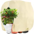 1 Stück Winterschutz für Pflanzen Frostschutz Schutzhülle Winterschutz Kübelpflanzensack mit Zugband, Wiederverwendbar Winter Pflanzenschutzsack Atmungsaktiv Reißfest 160x240CM (Beige) - Thumbnail 1