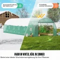 VEVOR Folien-Gewächshaus, 890 x 295 x 198 cm, Tomatengewächshaus, Treibhaus mit verzinktem Stahlrahmen, grüner PE-Abdeckung, aufrollbarer Reißverschlusstür und 12 Fenstern für den Außenbereich - Thumbnail 4