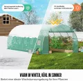 VEVOR Foliengewächshaus, 590 x 295 x 198 cm, Tomatengewächshaus, Treibhaus mit verzinktem Stahlrahmen, grüner PE-Abdeckung, aufrollbarer Reißverschlusstür und 12 Fenstern für den Außenbereich - Thumbnail 4