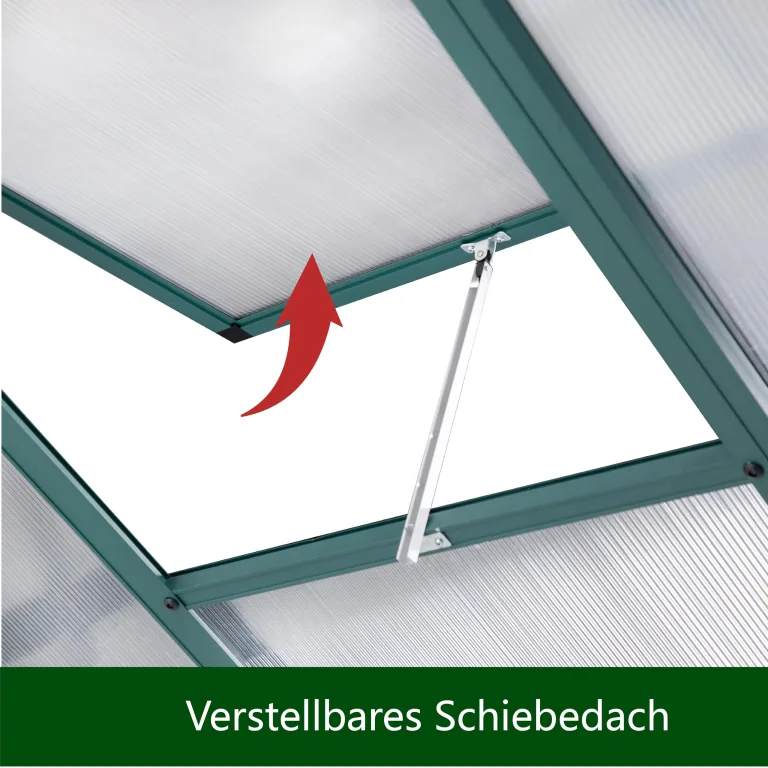 Aluminium Gewächshaus Beistell Tomatengewächshaus klein Dreitürig Treibhaus Ohne Rückwand 182x122X195 cm grün – Bild 5