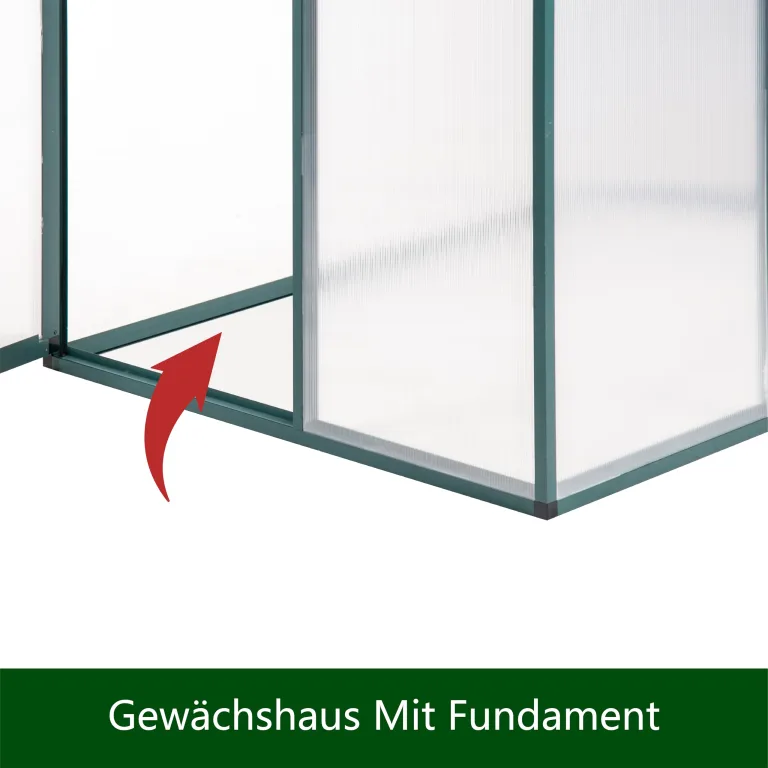 Aluminium Gewächshaus Beistell Tomatengewächshaus klein Dreitürig Treibhaus Ohne Rückwand 182x122X195 cm grün – Bild 6