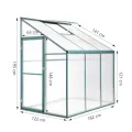 Aluminium Gewächshaus Beistell Tomatengewächshaus klein Dreitürig Treibhaus Ohne Rückwand 182x122X195 cm grün - Thumbnail 10