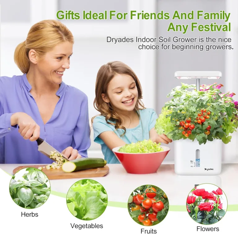 Indoor-Garten Kleines intelligentes Boden-Gartenbau System mit 17-Watt-LED-Wachstumslampe, Automatischer Timer, Selbstbewässernder Pflanztopf, Geschenkideen für Mütter und Frauen(Ohne Samen & Erde) – Bild 12