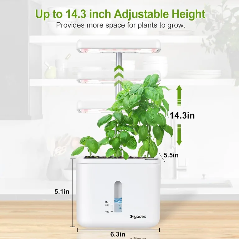 Indoor-Garten Kleines intelligentes Boden-Gartenbau System mit 17-Watt-LED-Wachstumslampe, Automatischer Timer, Selbstbewässernder Pflanztopf, Geschenkideen für Mütter und Frauen(Ohne Samen & Erde) – Bild 14