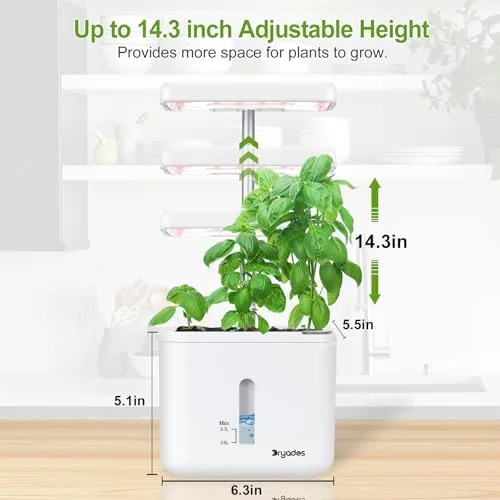 Indoor-Garten Kleines intelligentes Boden-Gartenbau System mit 17-Watt-LED-Wachstumslampe, Automatischer Timer, Selbstbewässernder Pflanztopf, Geschenkideen für Mütter und Frauen(Ohne Samen & Erde) – Bild 8