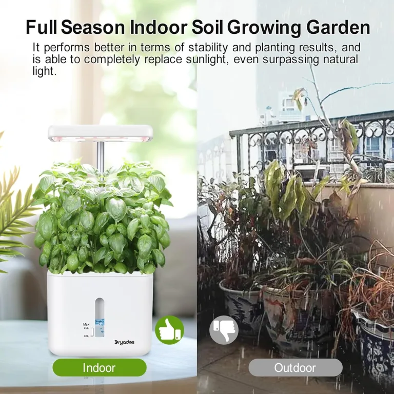 Indoor-Garten Kleines intelligentes Boden-Gartenbau System mit 17-Watt-LED-Wachstumslampe, Automatischer Timer, Selbstbewässernder Pflanztopf, Geschenkideen für Mütter und Frauen(Ohne Samen & Erde) – Bild 10