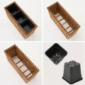 Pflanzkübel Holz – imprägniert wetterfest – mit herausnehmbarem Kunststoffeinsatz – Hochbeet Blumenkasten für Balkon Garten Terrasse (Vertikal-braun 98x36 H55 cm) - Thumbnail 5