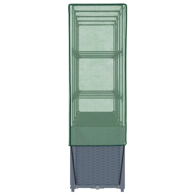Hochbeet mit Gewächshaus-Aufsatz Kräuterbeet Blumenkasten Frühbeet für Garten Pflanzkasten mit Gewächshaus Blumenbeet Pflanzenbeet Gartenbeet Gemüsebeet Dunkelgrau 160x40x153 cm PP – Bild 5
