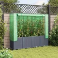 Hochbeet mit Gewächshaus-Aufsatz Kräuterbeet Blumenkasten Frühbeet für Garten Pflanzkasten mit Gewächshaus Blumenbeet Pflanzenbeet Gartenbeet Gemüsebeet Dunkelgrau 160x40x153 cm PP - Thumbnail 3