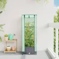 Hochbeet mit Gewächshaus-Aufsatz Pflanzkasten mit Gewächshaus Blumenbeet Pflanzenbeet Gartenbeet Gemüsebeet Kräuterbeet Blumenkasten Frühbeet für Garten Dunkelgrau 40x40x123 cm PP - Thumbnail 3