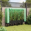 Hochbeet mit Gewächshaus-Aufsatz Pflanzkasten mit Gewächshaus Kräuterbeet Blumenbeet Frühbeet für Garten Pflanzenbeet Anzuchtbeet Gartenbeet Gemüsebeet Wetterfest Schwarz 160x40x140 cm PP - Thumbnail 3