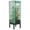Hochbeet mit Gewächshaus-Aufsatz Frühbeet für Garten Pflanzkasten mit Gewächshaus Kräuterbeet Blumenbeet Pflanzenbeet Anzuchtbeet Gartenbeet Gemüsebeet Wetterfest Schwarz 40x40x140 cm PP - Thumbnail 1