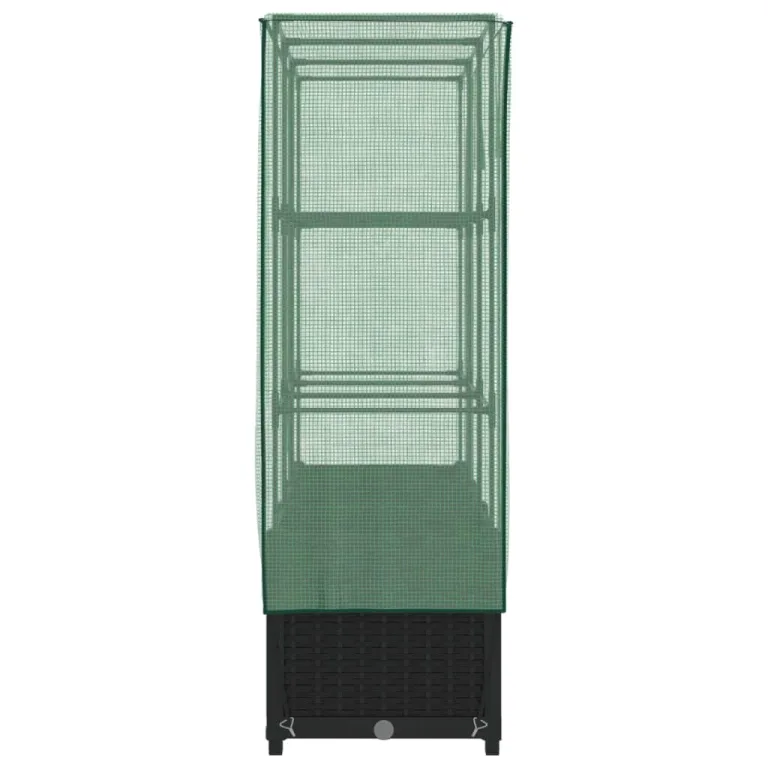Hochbeet mit Gewächshaus-Aufsatz Gartenbeet Gemüsebeet Wetterfest Kräuterbeet Frühbeet für Garten Pflanzkasten mit Gewächshaus Blumenbeet Pflanzenbeet Anzuchtbeet Schwarz 120x40x138 cm PP – Bild 5