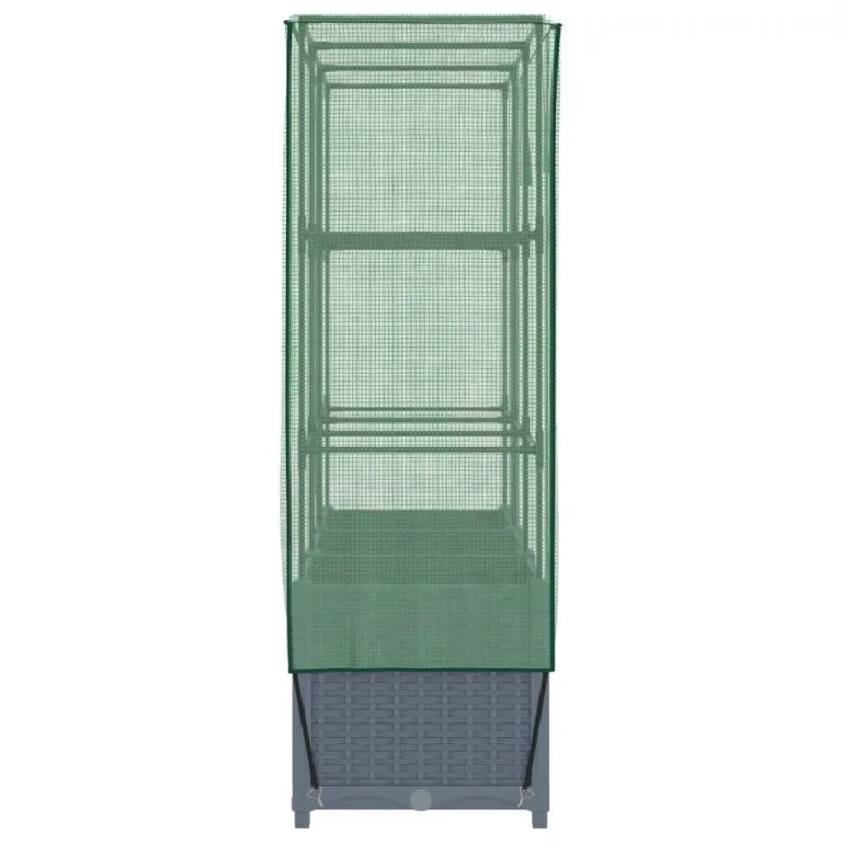 Hochbeet mit Gewächshaus-Aufsatz Gartenbeet Gemüsebeet Kräuterbeet Blumenkasten Frühbeet für Garten Pflanzkasten mit Gewächshaus Blumenbeet Pflanzenbeet Dunkelgrau 120x40x138 cm PP – Bild 5