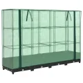 Hochbeet mit Gewächshaus-Aufsatz Anzuchtbeet Pflanzkasten mit Gewächshaus Gartenbeet Gemüsebeet Wetterfest Kräuterbeet Frühbeet für Garten Blumenbeet Pflanzenbeet Schwarz 160x40x123 cm PP - Thumbnail 2
