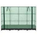 Hochbeet mit Gewächshaus-Aufsatz Anzuchtbeet Pflanzkasten mit Gewächshaus Gartenbeet Gemüsebeet Wetterfest Kräuterbeet Frühbeet für Garten Blumenbeet Pflanzenbeet Schwarz 160x40x123 cm PP - Thumbnail 4