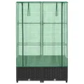 Hochbeet mit Gewächshaus-Aufsatz Gartenbeet Gemüsebeet Wetterfest Pflanzkasten mit Gewächshaus Kräuterbeet Frühbeet für Garten Blumenbeet Pflanzenbeet Anzuchtbeet Schwarz 80x40x138 cm PP - Thumbnail 4