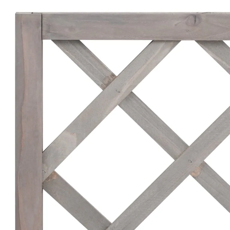 Garten-Spalier mit Blumenkasten Kräuterbeet Frühbeet für Garten Pflanzgefäß für Draußen Pflanztopf Blumenbeet Pflanzenbeet Gartenbeet Grau 70x30x135 cm Massives Tannenholz – Bild 5