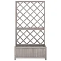 Garten-Spalier mit Blumenkasten Kräuterbeet Frühbeet für Garten Pflanzgefäß für Draußen Pflanztopf Blumenbeet Pflanzenbeet Gartenbeet Grau 70x30x135 cm Massives Tannenholz - Thumbnail 2