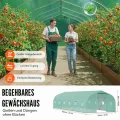 VEVOR begehbares Tunnel-Gewächshaus, 900x300x200cm Treibhaus, Spitzdach-Tomatenhaus mit verzinktem Stahlrahmen, grüner PE-Abdeckung, aufrollbarer Reißverschlusstür und 12 Fenstern für den Außenbereich - Thumbnail 5