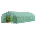 VEVOR begehbares Tunnel-Gewächshaus, 900x300x200cm Treibhaus, Spitzdach-Tomatenhaus mit verzinktem Stahlrahmen, grüner PE-Abdeckung, aufrollbarer Reißverschlusstür und 12 Fenstern für den Außenbereich - Thumbnail 1