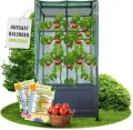 Balkon Gewächshaus Laura mit Pflanzkasten, Rankgitter & Schutzfolie, Tomatengewächshaus, Tomatenzelt, Foliengewächshaus – Wetterfest, UV-beständig, Platzsparendes Urban Gardening Terrasse - Thumbnail 1