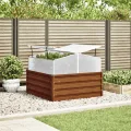 vidaXL Hochbeet mit Gewächshausaufsatz Cortenstahl, Pflanzkübel, Pflanzgefäß, Pflanzkasten, Blumenkübel, Blumenkasten, Outdoor Pflanzkübel - Thumbnail 4