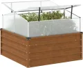 vidaXL Hochbeet mit Gewächshausaufsatz Cortenstahl, Pflanzkübel, Pflanzgefäß, Pflanzkasten, Blumenkübel, Blumenkasten, Outdoor Pflanzkübel - Thumbnail 3