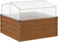 vidaXL Hochbeet mit Gewächshausaufsatz Cortenstahl, Pflanzkübel, Pflanzgefäß, Pflanzkasten, Blumenkübel, Blumenkasten, Outdoor Pflanzkübel - Thumbnail 1