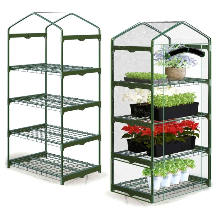 Gewächshaus Foliengewächshaus Gartengewächshäus Stabil Tomatenhaus 195 x 140 x 70 cm Regal Garten Balkon Grün Transparent – Bild 7
