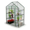 Gewächshaus Foliengewächshaus Gartengewächshäus Stabil Tomatenhaus 195 x 140 x 70 cm Regal Garten Balkon Grün Transparent - Thumbnail 2
