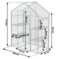 Gewächshaus Foliengewächshaus Gartengewächshäus Stabil Tomatenhaus 195 x 140 x 70 cm Regal Garten Balkon Grün Transparent - Thumbnail 3
