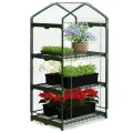 Gewächshaus Foliengewächshaus Gartengewächshäus Stabil Tomatenhaus 195 x 140 x 70 cm Regal Garten Balkon Grün Transparent - Thumbnail 6