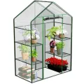 Gewächshaus Foliengewächshaus Gartengewächshäus Stabil Tomatenhaus 195 x 140 x 70 cm Regal Garten Balkon Grün Transparent - Thumbnail 8