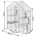 Gewächshaus Foliengewächshaus Gartengewächshäus Stabil Tomatenhaus 195 x 140 x 70 cm Regal Garten Balkon Grün Transparent - Thumbnail 10