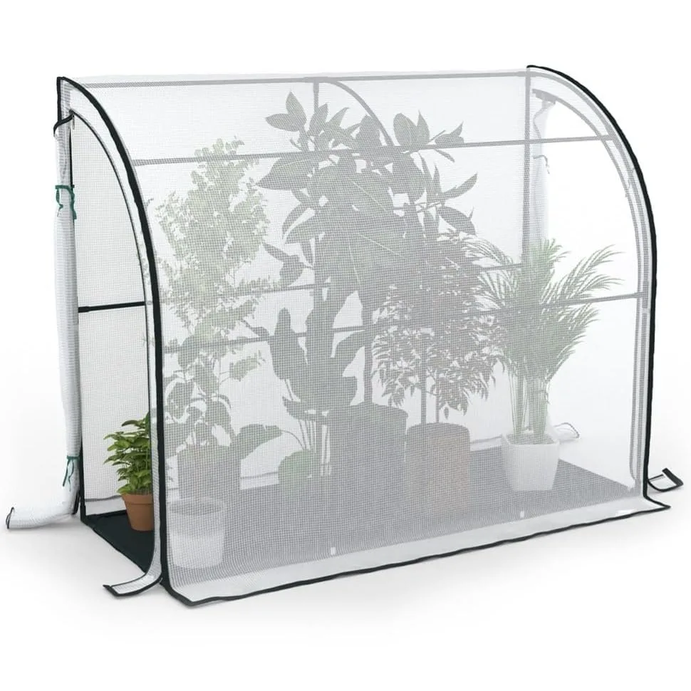 TERRE JARDIN - Gewächshaus für 4 Jahreszeiten – Gewächshaus zur Überwinterung 200 x 80 x 160 cm – wasserdichte Plane verstärkt – wetterfest, frostsicher, UV-beständig – Struktur aus robustem Stahl - Bild 1