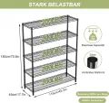 KZOBYD Lagereinheit mit 5 höhenverstellbaren Regalböden, 500 kg belastbar, Standregal aus Metall, 5 Ablage Schwerlastregal, Metallregal Küchenregal Garagenregal Lagerregal (Schwarz, 115 x 45 x 180 cm) - Thumbnail 3