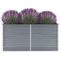 Myheimly Hochbeet Verzinkter Stahl Gartenbeet Pflanzbeet Frühbeet Pflanzkasten Blumenkasten Blumenbeet 240x40x77 cm Grau - Thumbnail 9