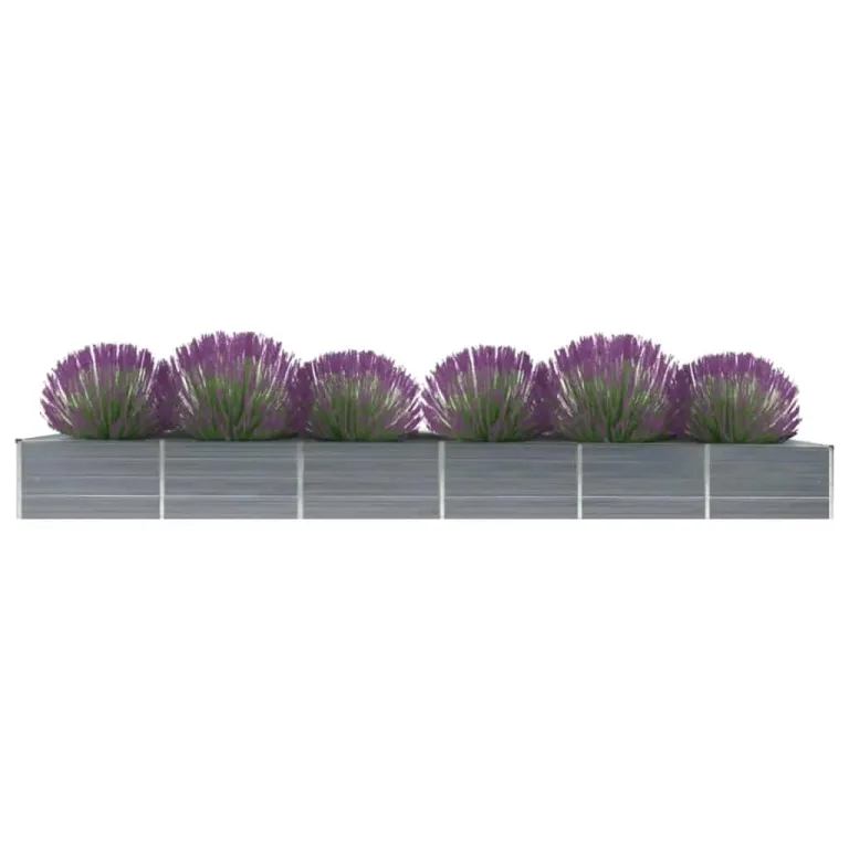 Myheimly Garten-Hochbeet Verzinkter Stahl Gartenbeet Pflanzbeet Frühbeet 400×80×77 cm Grau – Bild 10