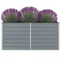 Myheimly Garten-Hochbeet Verzinkter Stahl Gartenbeet Pflanzbeet Frühbeet 400×80×77 cm Grau - Thumbnail 9