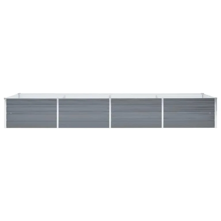 Myheimly Garten-Hochbeet Verzinkter Stahl Gartenbeet Pflanzbeet Frühbeet 320x80x45 cm Grau – Bild 3