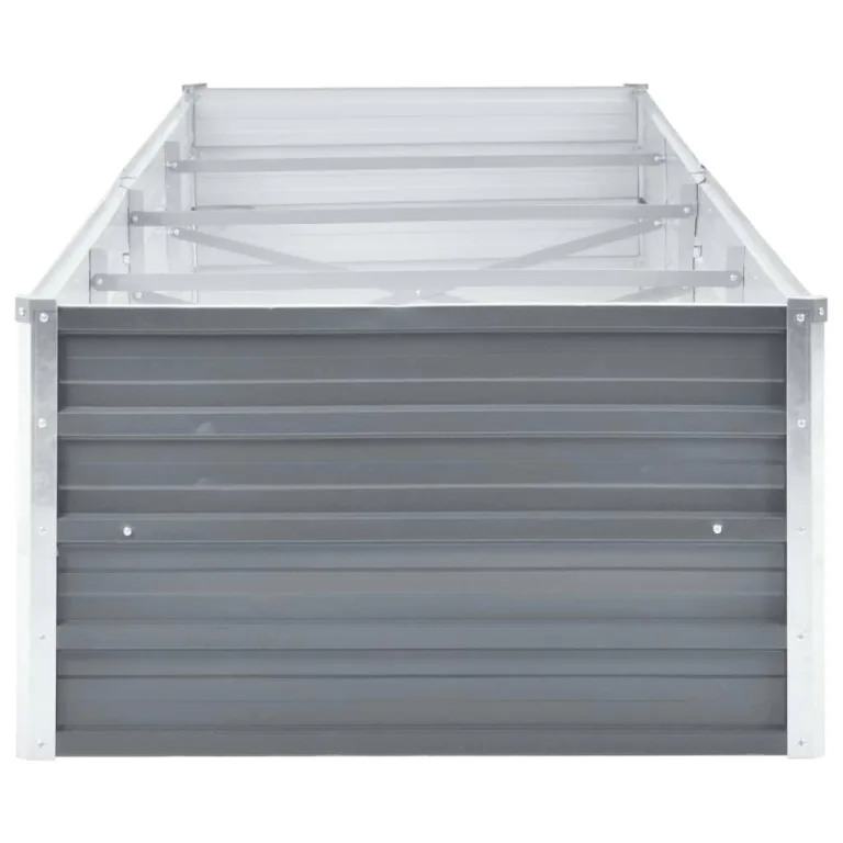 Myheimly Garten-Hochbeet Verzinkter Stahl Gartenbeet Pflanzbeet Frühbeet 320x80x45 cm Grau – Bild 4