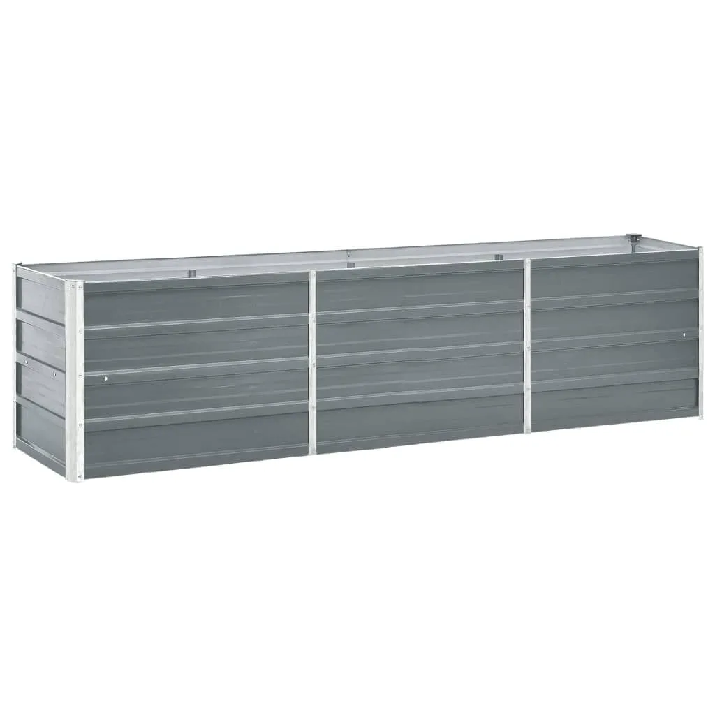 Myheimly Garten-Hochbeet Verzinkter Stahl Gartenbeet Pflanzbeet Frühbeet 240×40×45 cm Grau - Bild 1