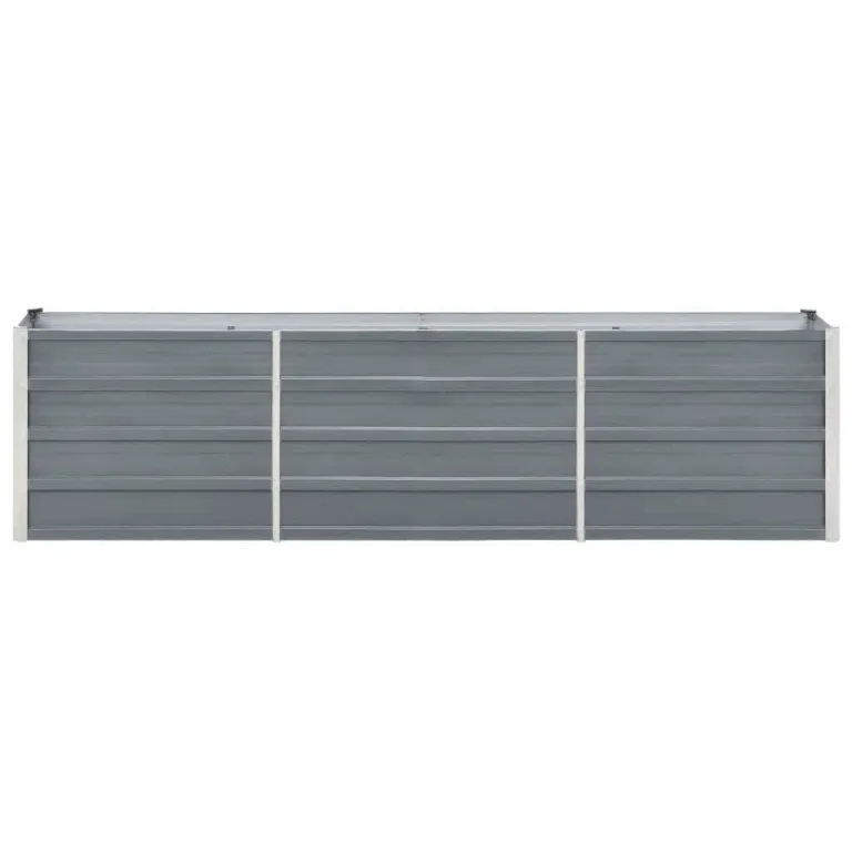 Myheimly Garten-Hochbeet Verzinkter Stahl Gartenbeet Pflanzbeet Frühbeet 240×40×45 cm Grau – Bild 2