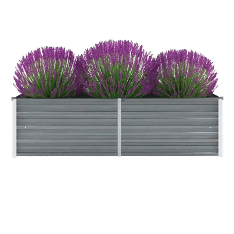 Myheimly Garten-Hochbeet Verzinkter Stahl Gartenbeet Pflanzbeet Frühbeet 160x40x45 cm Grau – Bild 1