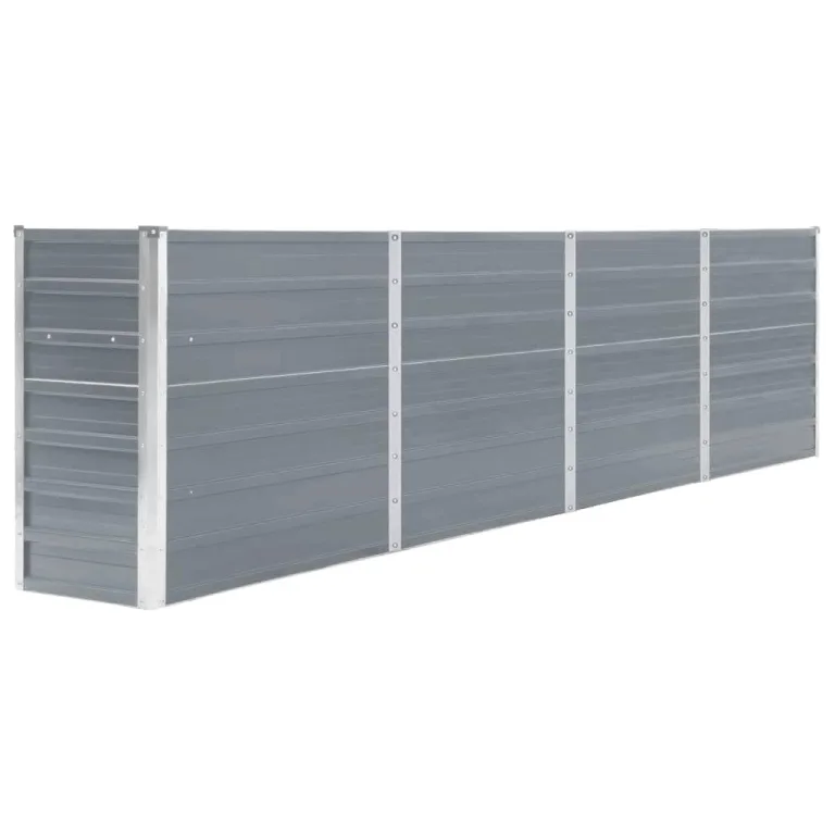 Myheimly Hochbeet 320 x 40 x 77 cm Verzinkter Stahl Gartenbeet Pflanzbeet Frühbeet Grau – Bild 1