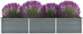 Garten-Hochbeet Verzinkter Stahl Gartenbeet Pflanzbeet Frühbeet 240x80x45 cm Grau - Thumbnail 2