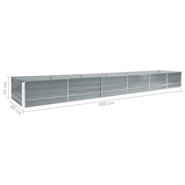Myheimly Garten-Hochbeet Verzinkter Stahl Gartenbeet Pflanzbeet Frühbeet 480x80x45 cm Grau – Bild 6