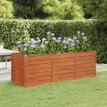 Myheimly Hochbeet, Hochbeet für Garten Balkon Terrasse, Kräuterhochbeet zum Selber Bauen, Gemüsebeet Pflanzkübel aus Metall, Grau Cortenstahl 100 x 100 x 45 cm - Thumbnail 9