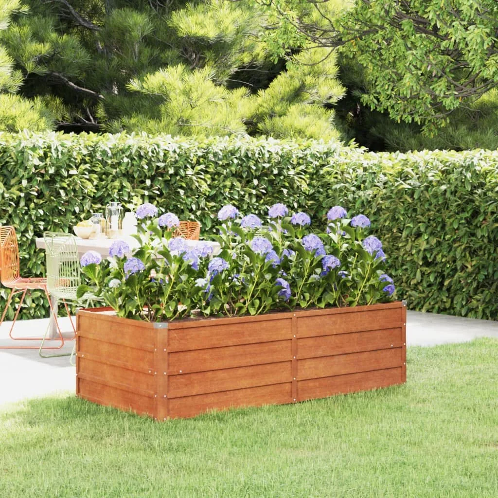 Myheimly Hochbeet, Hochbeet für Garten Balkon Terrasse, Kräuterhochbeet zum Selber Bauen, Gemüsebeet Pflanzkübel aus Metall, Grau Cortenstahl 160 x 80 x 45 cm - Bild 1